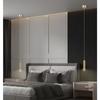 Bedroom Bedside Pendant Light, Modern Minimalist Cylindrical Minimalist Electroplated Long Line Pendant Light
