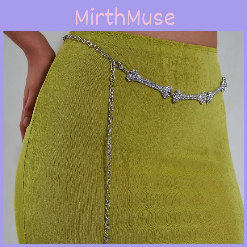 Damen Metall Knochen Design Taillenkette Mit Strass Dekoration Für Alltagskleidung Und Besondere Anlässe