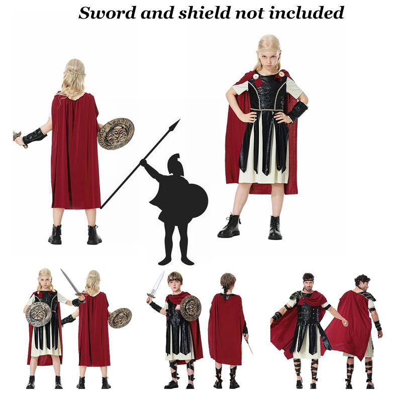 Cos Warrior Roman Costume Kids Set Parentchild Soldier Stage Halloween Up Dress
