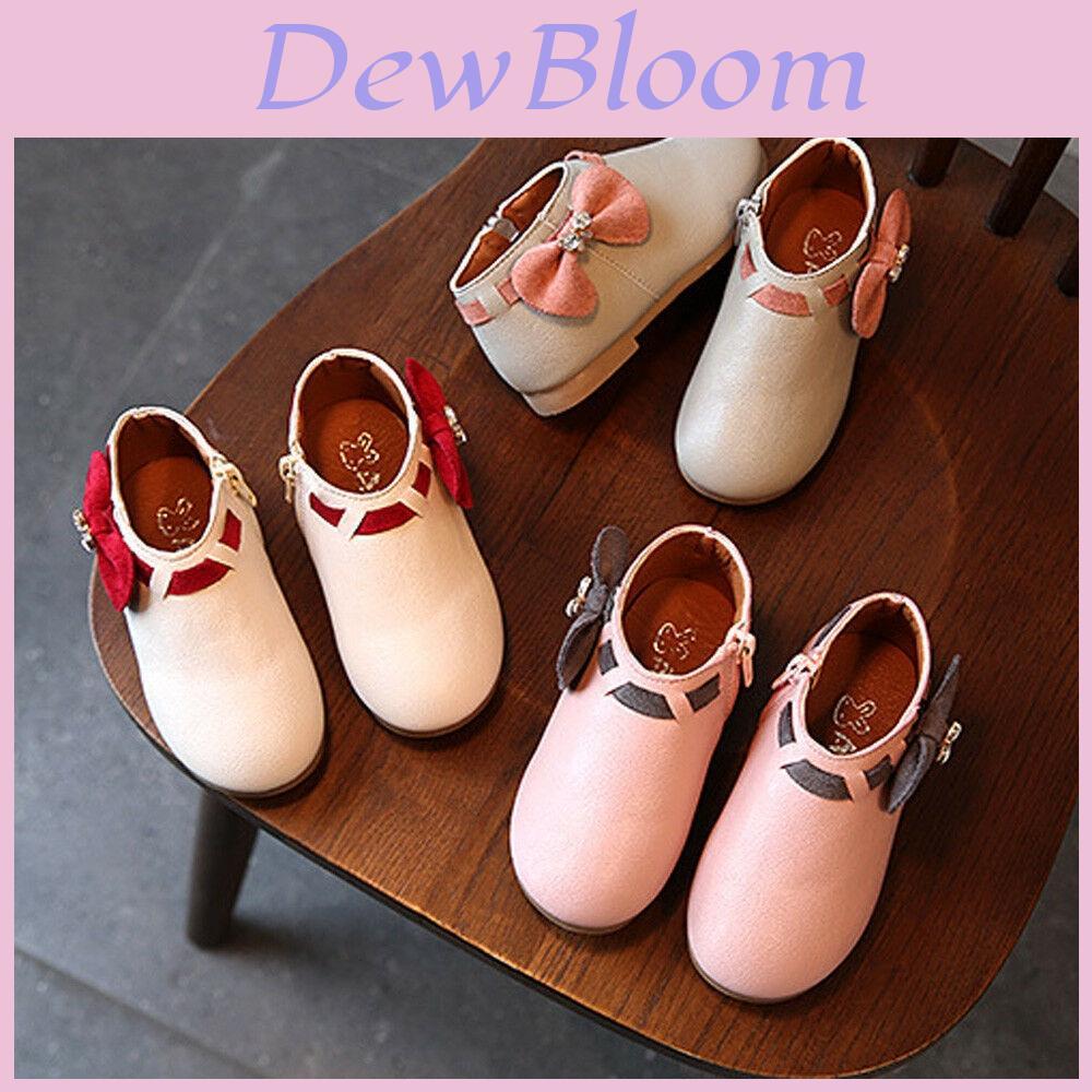 Charming Toddler Baby Girl Leather Moccasins With Bowknot And Zipper Design