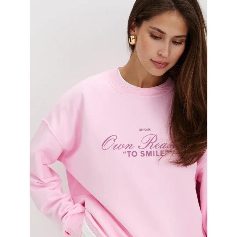 2025 A/W European & American Style Thick Printed Casual Round Neck Sweatshirt - Versatile & Comfy Meat-Covering Top