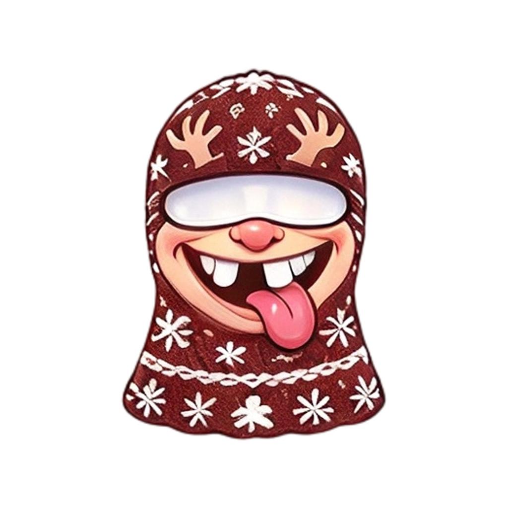 Funny Realistic Old Man Print Ski, 3D Full Face Winter Hat for Cold, Sunglasses Not Included