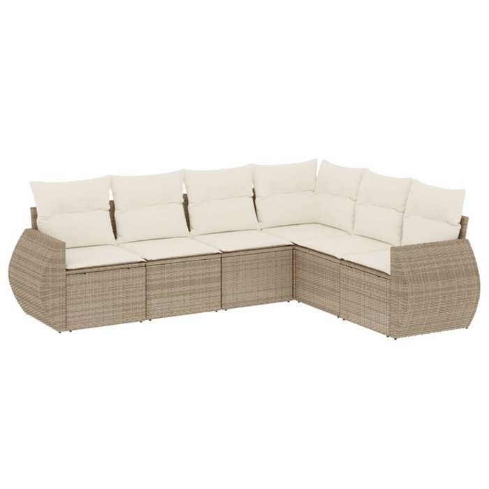 VidaXL Garden Lounge Set with Cushions 6 Pcs, Patio Sofas, Patio Furniture Set, Outdoor Furniture, Beige 3221407