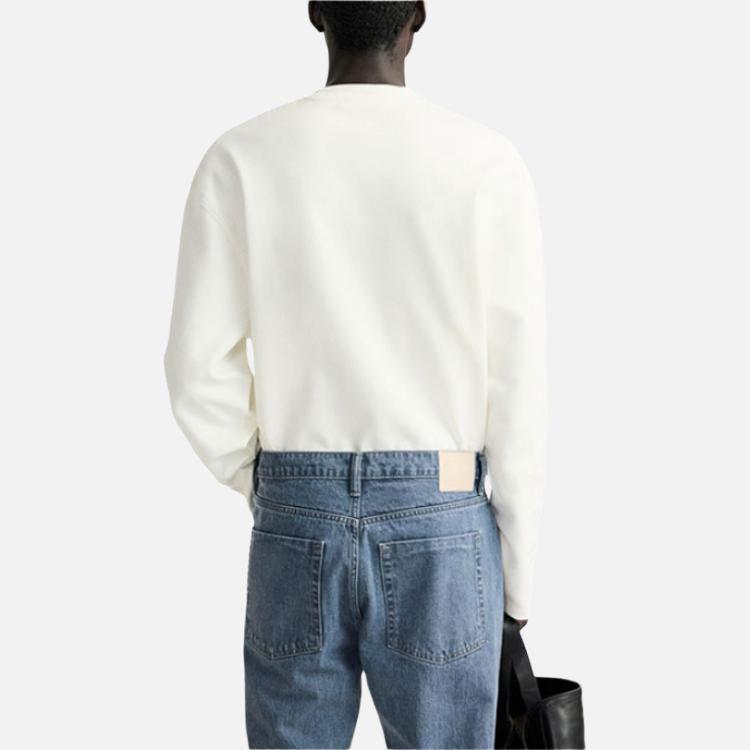 Zara Loose Fit Color Block Printed Sweatshirt Men tops Faded-White 4442355-251