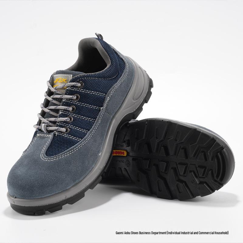 Men's Lightweight Breathable Safety Work Shoes – Anti-Smash, Anti-Puncture, Wear-Resistant Casual Footwear