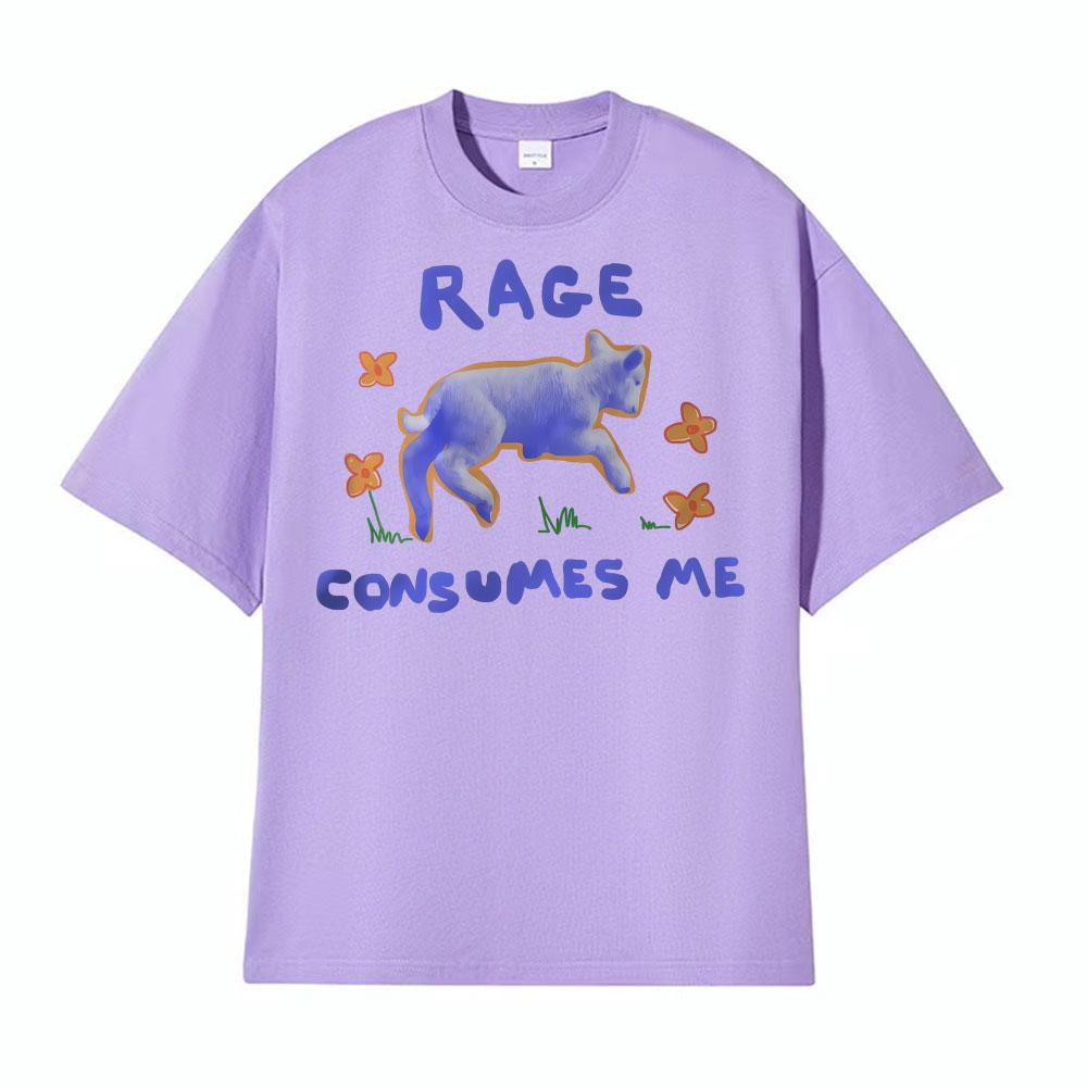 Rage Consumes Me Funny Lamb Unisex Tshirts Unisex Women Vintage Oversized Tshirt Summer Casual Classic 100 Cotton ONeck T Shirt
