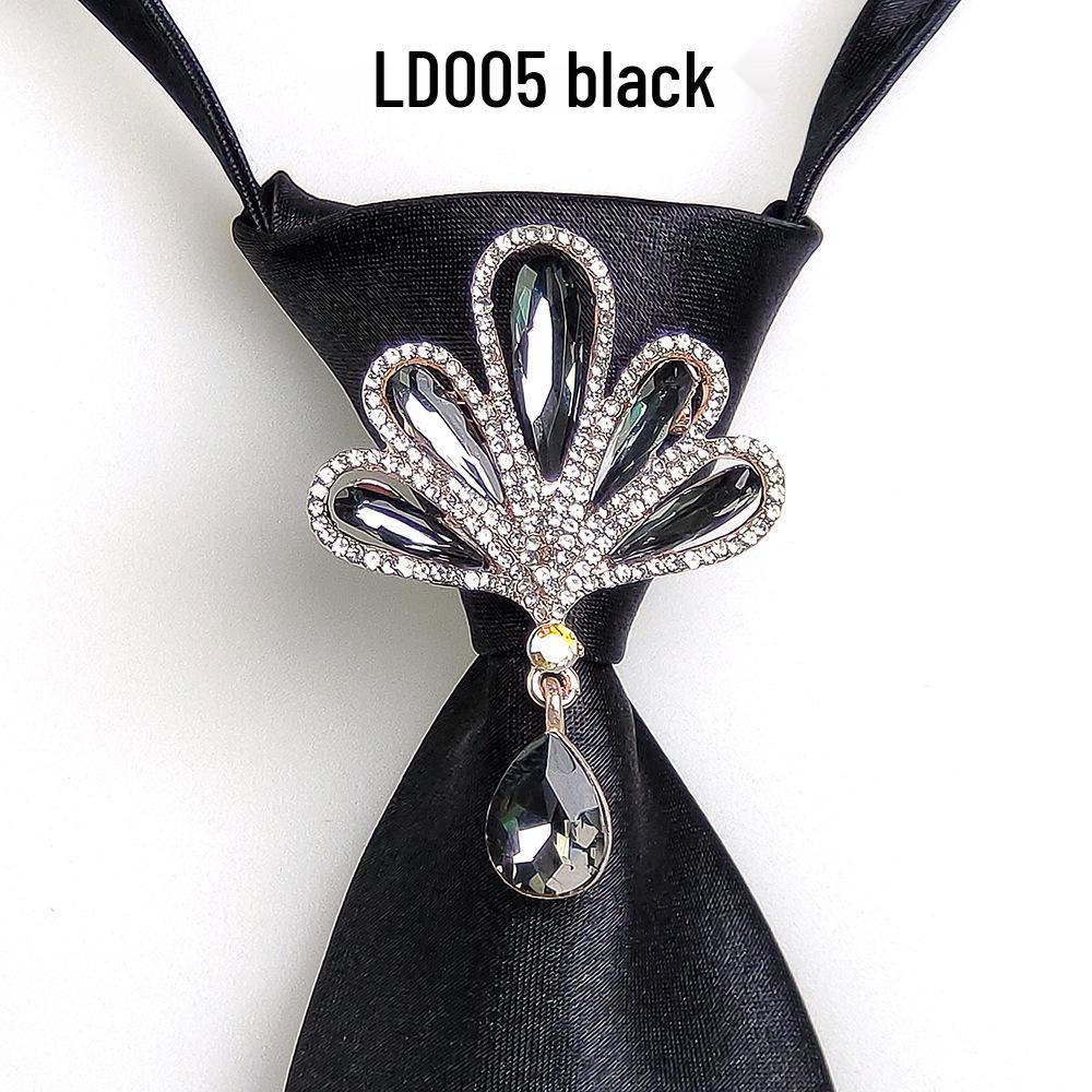 Japanese Style Women's Rhinestone Bow Tie Collar for Shirts