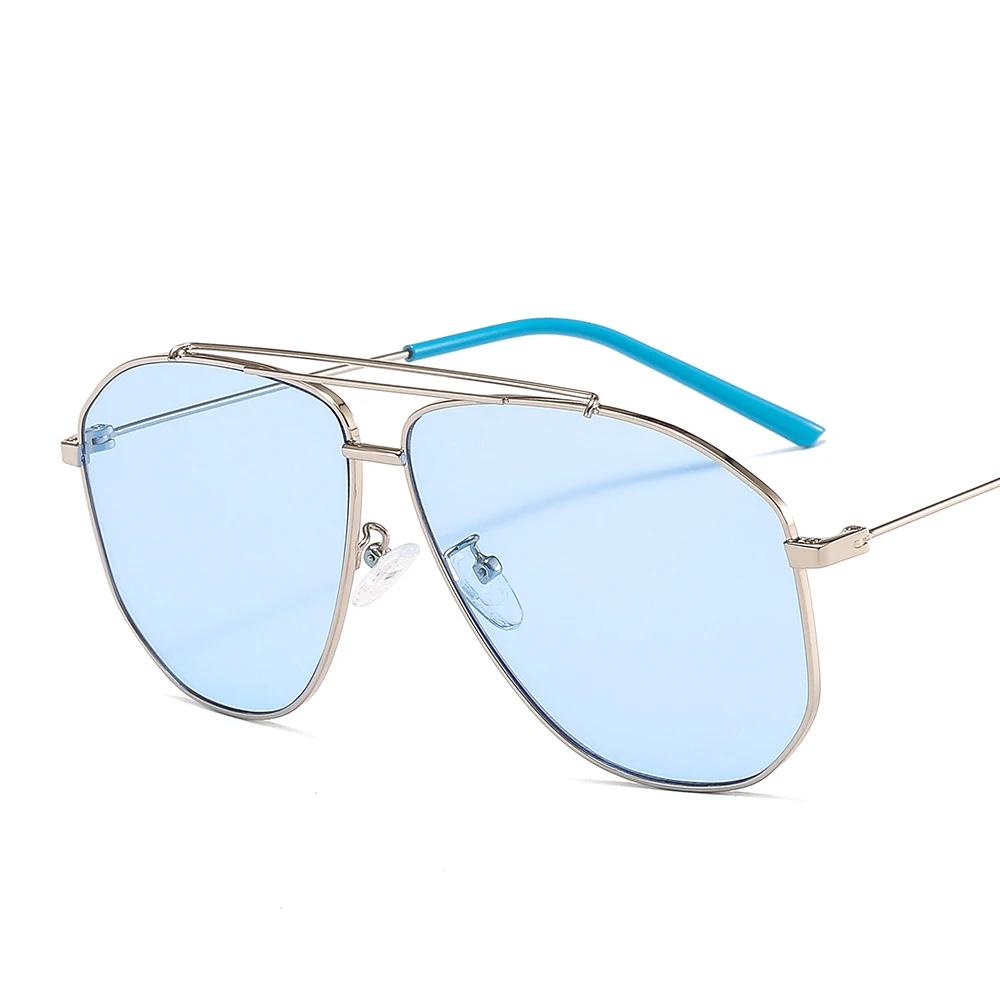 Trendy Women Sunglasses Retro Metal Frame Vintage Double Bridge UV400 Shades for Women Men Gafas De Sol