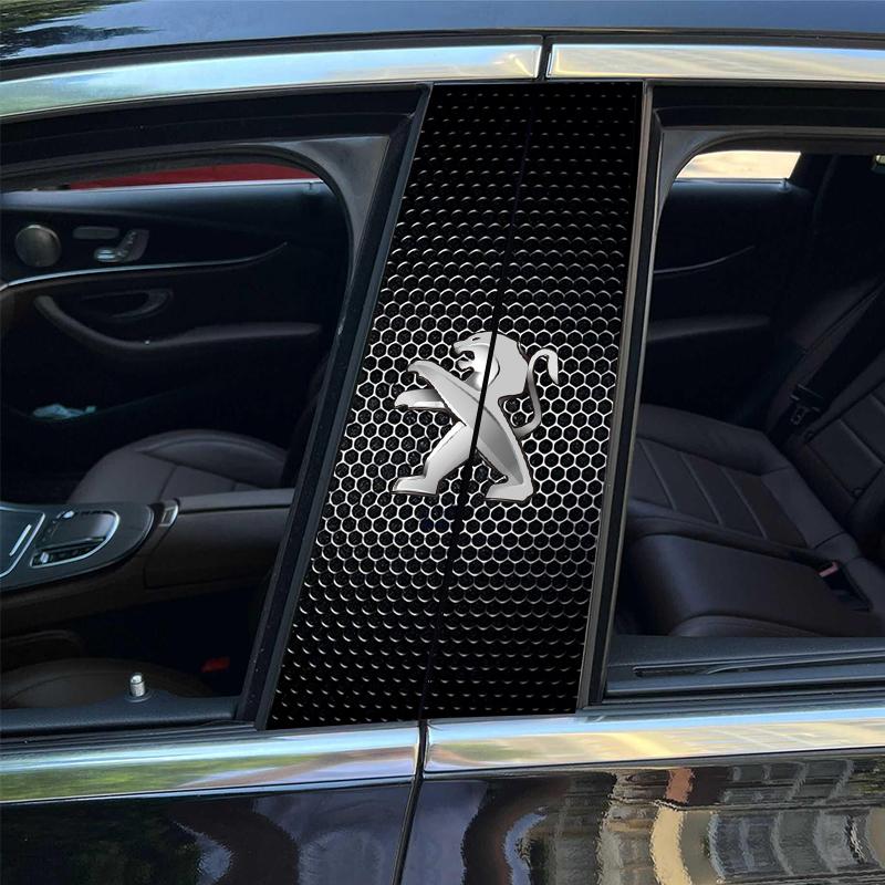 Auto B Pillar Protection Stickers Car Emblem Decoration Decals For Peugeot 5008 Landtrek 208 2008 408 308 3008 Rifter 508 4008