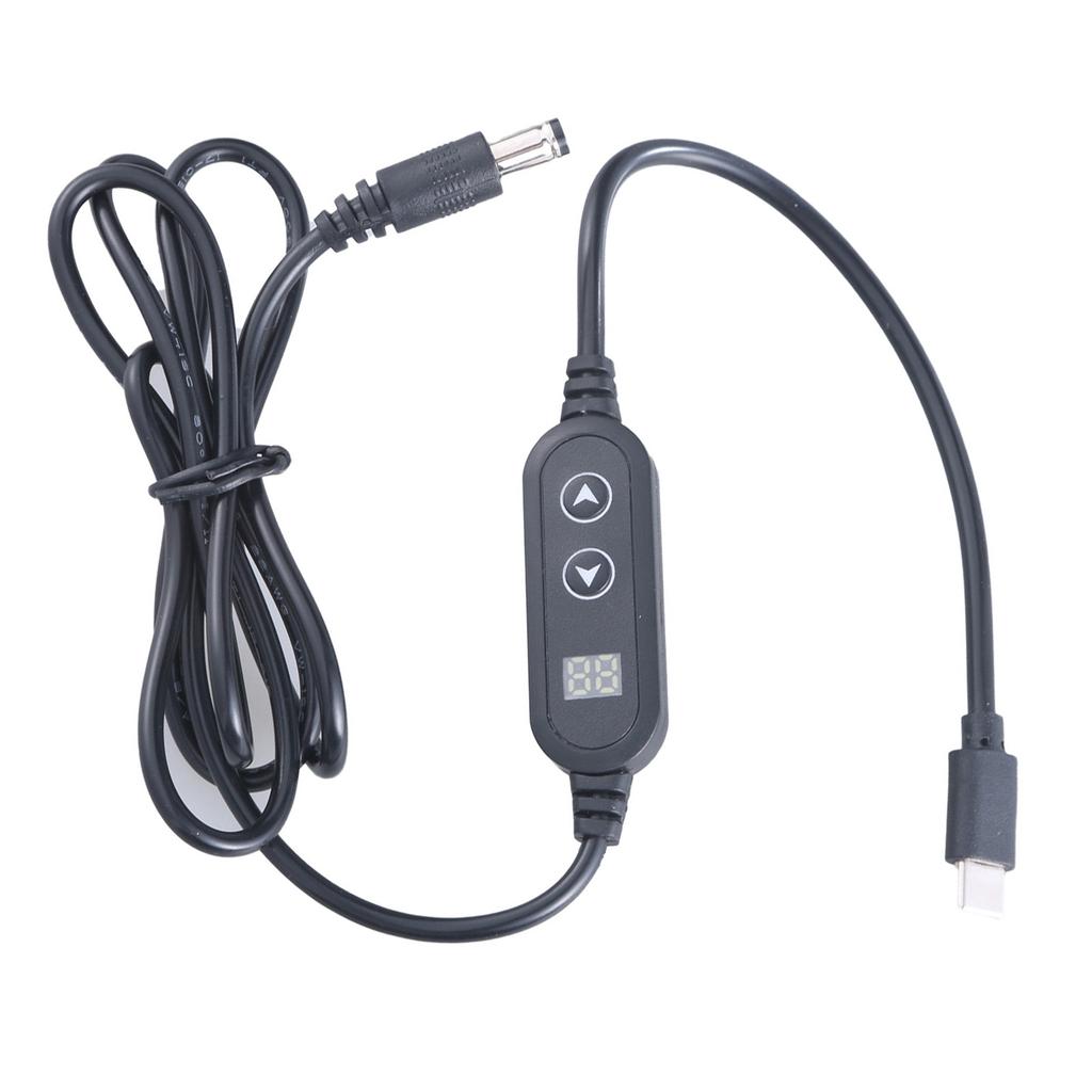 Type C To 5.5x2.5mm Voltage Regulation Cable USB C To DC5525 Power Cord Line Adjustable Voltage 5V-9V-12V-15V-20V 3A