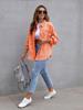 Damen Jeansjacke in Unifarbe, mittellang, mit langen Ärmeln und Rissen - Europäischer und Amerikanischer Stil