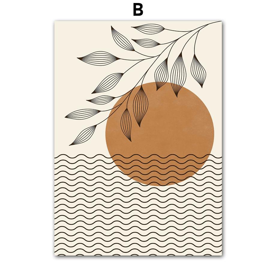 

Линия листьев солнце Радуга тело абстрактное искусство в стиле бохо холст живопись галерея постеры и принты настенные панно для декора гостиной 30x40cm No Framed