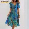 Women's Fashion Summer Spring Short Sleeve V-Neck Casual Dresses