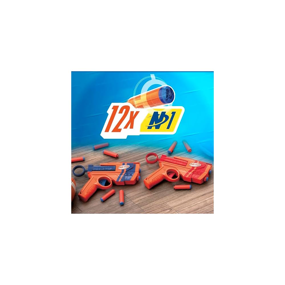 Hasbro Nerf N-Series Duo Pack Blasters with 12 Official N1 Darts for Outdoor Games Ages 8 and Up