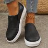Fashion Spring Autumn Women's Casual Shoes Slip on Thick Bottom Vulcanize Shoes PU Round Toe Sneakers for Women Daily Wear Size 36-43