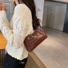 French niche bag women's 2026 new fashion solid color underarm bag texture portable shoulder baguette bag