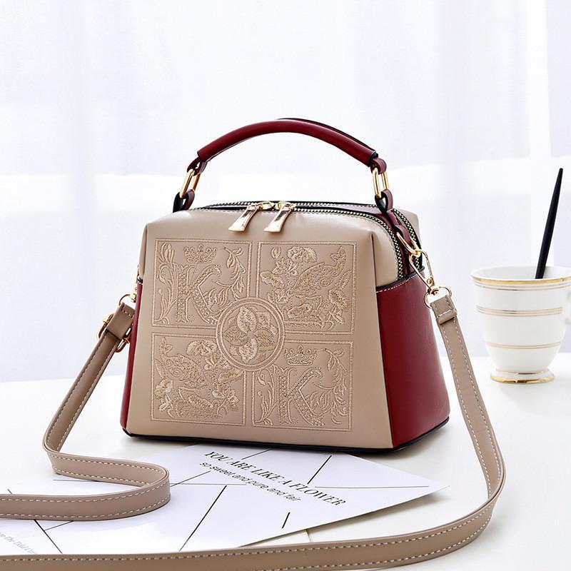 Stylish Embroidered Shoulder Bag For Women 2023 European And American Retro Style хаки