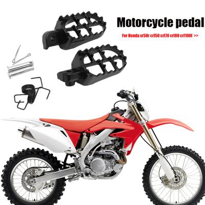 1 Pair Wide Fat Foot Pegs Pedal 8mm Metal Motorcycle Foot Pegs Pedals Footrest Kit for Honda XR50R CRF50 CRF70 CRF80 CRF100F