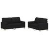 Vidaxl 2-Cz. Relaxation Set With Cushions, Black, Fabric