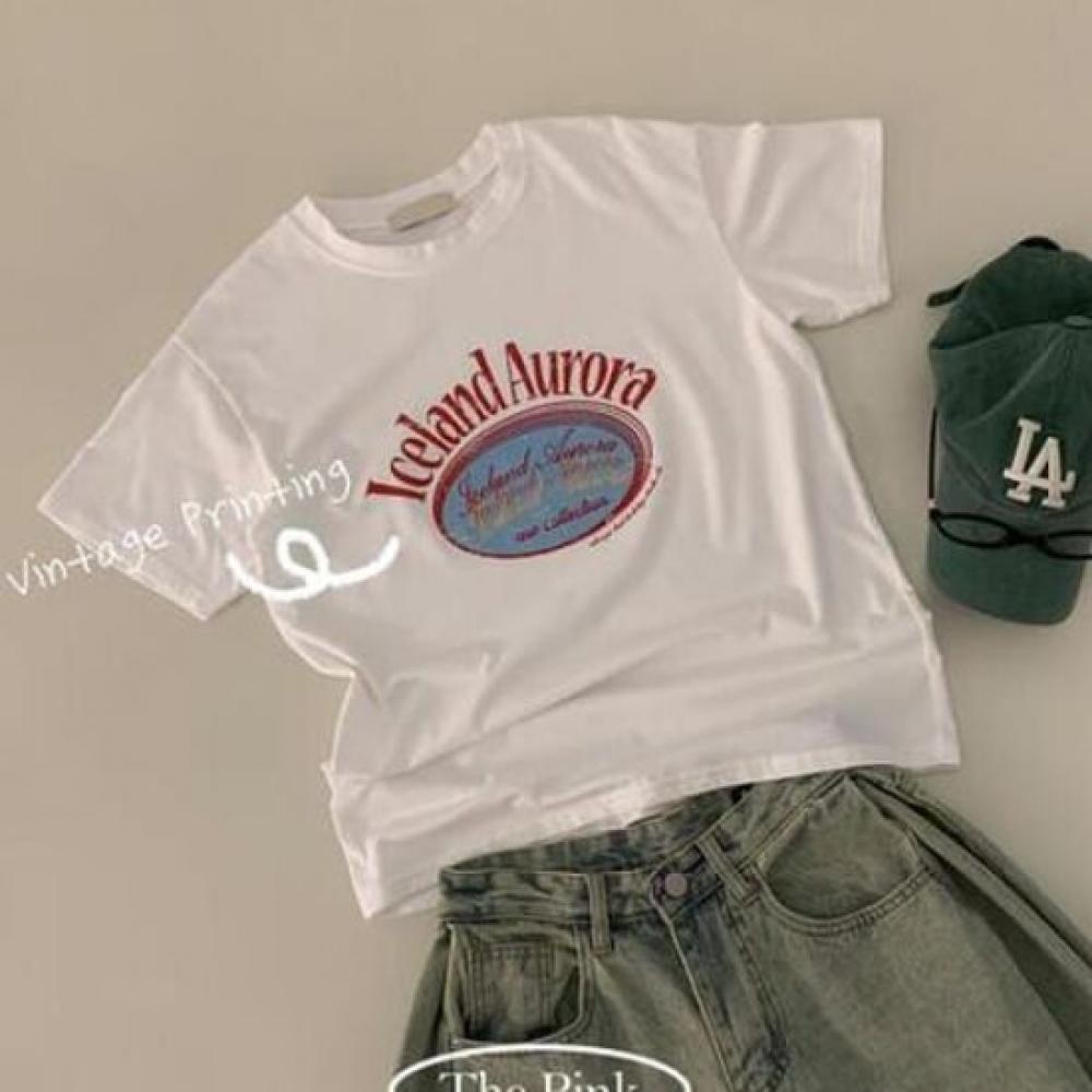 The Pink Women Loose FiT VinTage PrinTing Modal T shirT