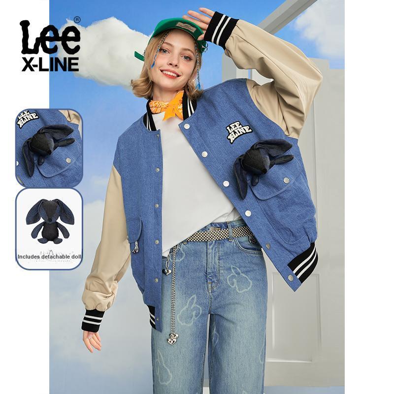Letter Logo Pattern Single-Breasted Long Sleeve Baseball Jacket Unisex jackets Blue LUT0054303HH00FA03970
