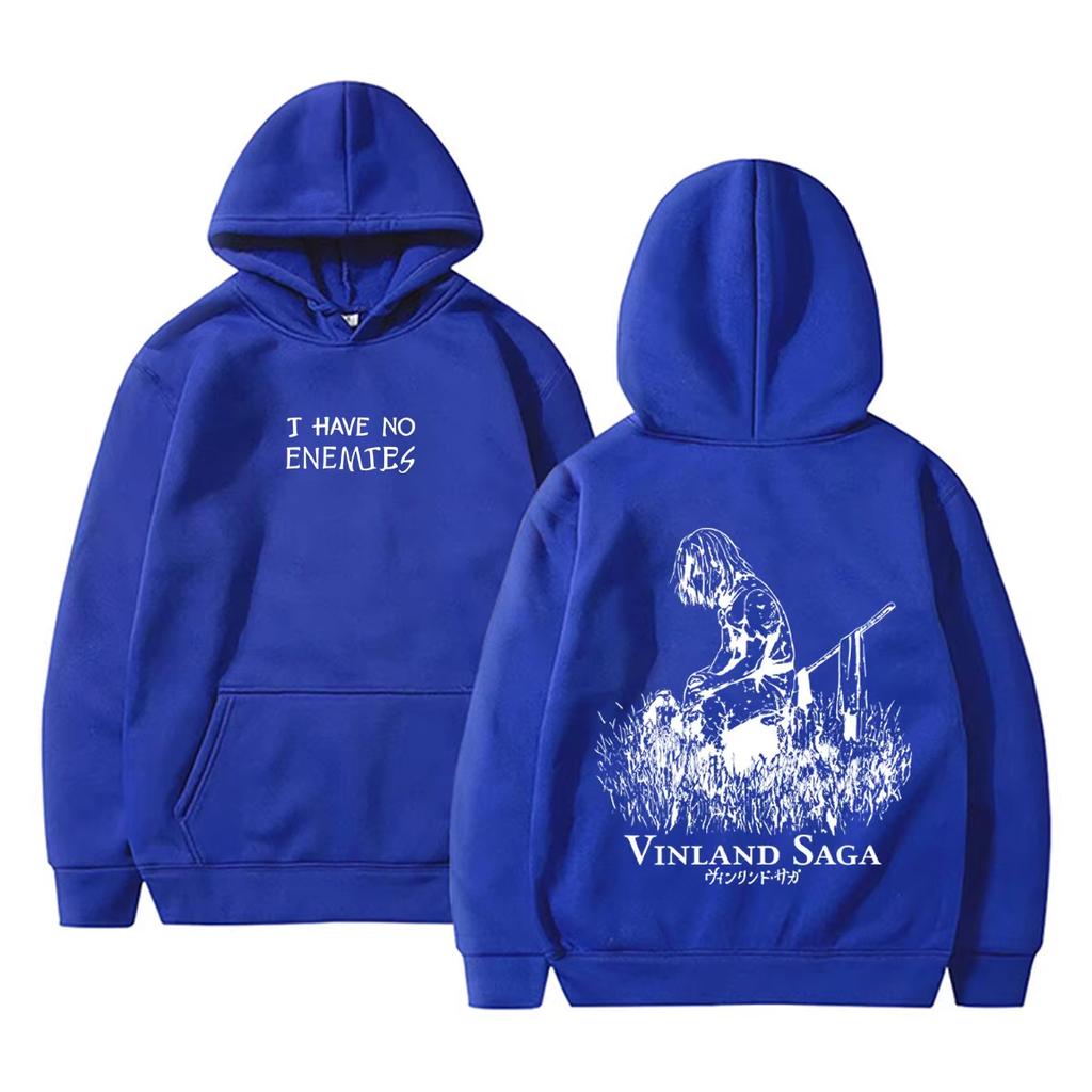 Anime Vinland Saga Thorfinn Nie Mam Wrogów Bluza z Kapturem Graficzna Męska Damska Manga Casualowa Oversize Bluzy z Kapturem Męskie Vintage Streetwear