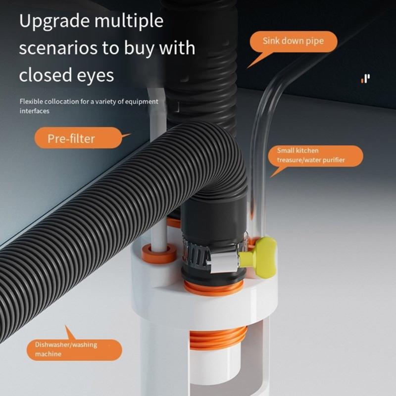 Washing Machine Floor Drain Pipe Tees Pipe Drainpipe Connector Floor Drain Adapter Sewer Elbow Pipe Tees Joint Connector