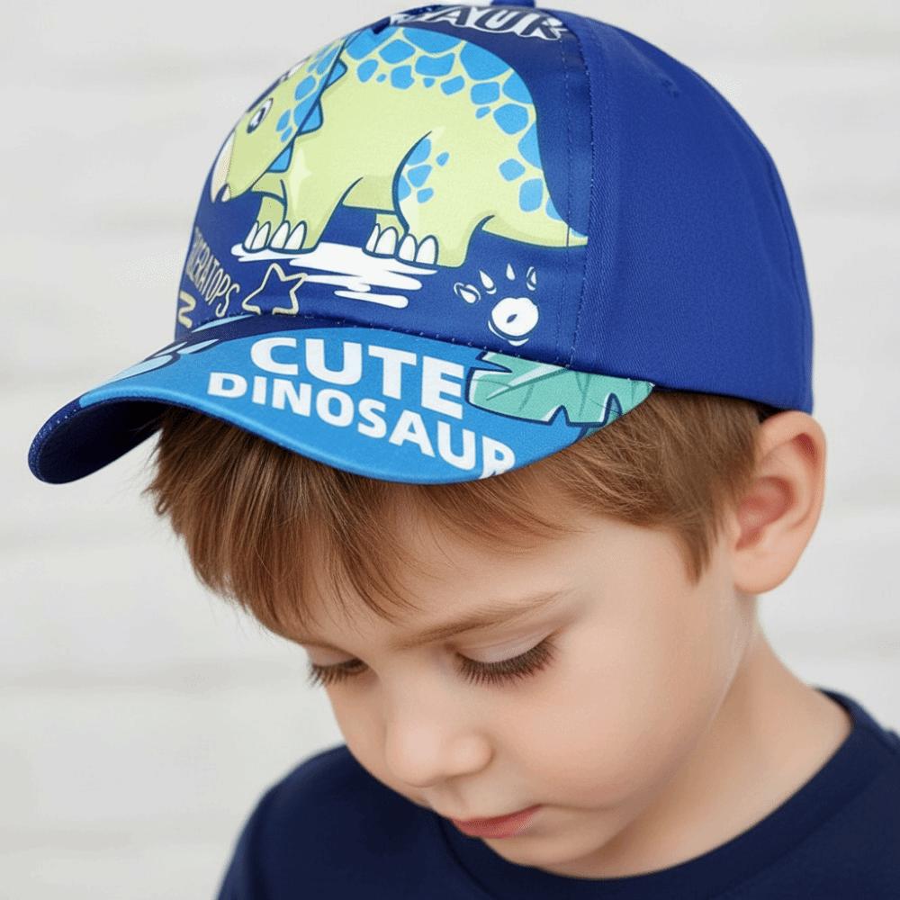 Breathable Cartoon Print Cap Cotton Child Sun Hat Fashion Kids Dinosaur Baseball Cap Gifts