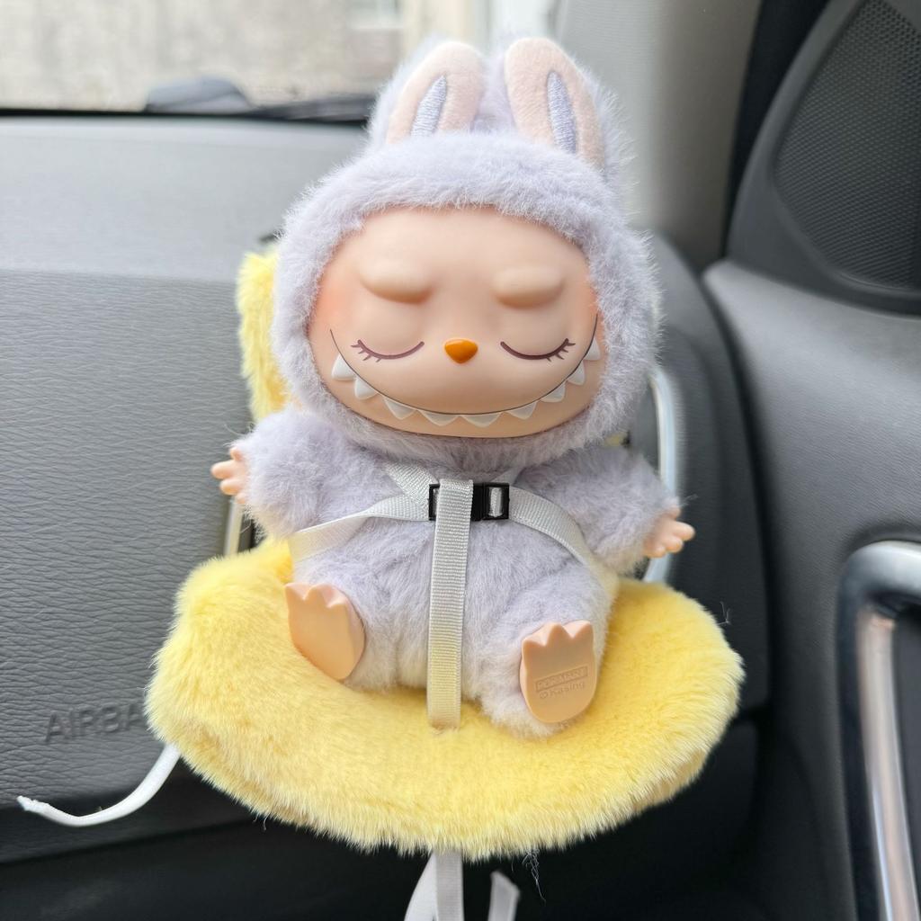 15-17cm Labubu Doll Car Seat Safety Chair Cute Doll Air Vent Clip Aromatherapy Decor High End Vehicle Interior Accessories