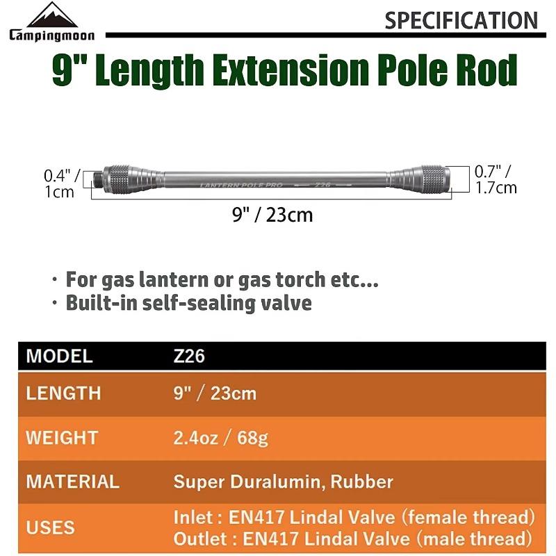 CAMPINGMOON Outdoor Camping Light Camping Gas Lamp Pole Lengthening Rod New Style High Quality Aluminium Alloy Lightweight