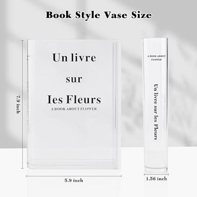 Book Vase Acrylic Book Vase Desktop Vase Bookcase Decoration Aquatic Table Vase Flower Home Decoration Flower Arrangement