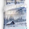 3pcs Bedding Set Winter Snow Mountain Morning Scenery House Duvet Cover Pillow Case Boy Kid Teen Girl Bedding Covers Set