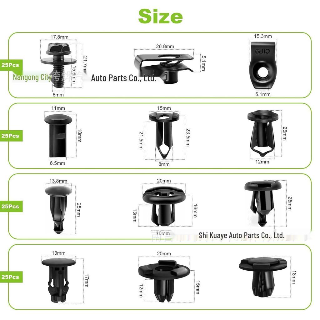 125pcs Universal Bumper & Fender Clips for Honda & Toyota