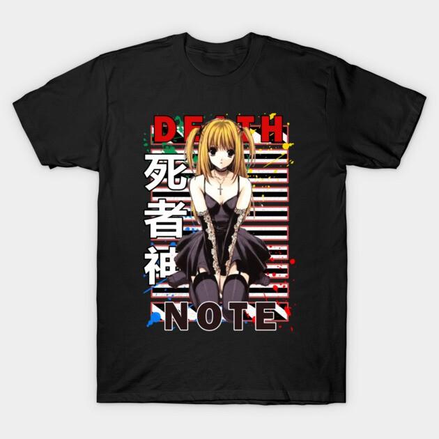 Футболка с Мисой Аманэ Waifu, Аниме Тетрадь Смерти Манга Waifu Черная Футболка V2 Унисекс Футболка XXXXL