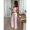Cnyishe Sweet Style Gyaru V-neck Cami Elastic Band Wide Leg Pants Soft Glutinous Comfortable Home Style Two-piece Set
