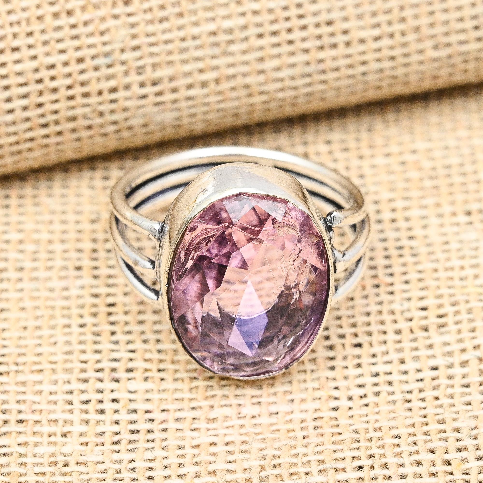 Anello Con Pietra Preziosa Per Uomo E Donna In Argento - Foto 6