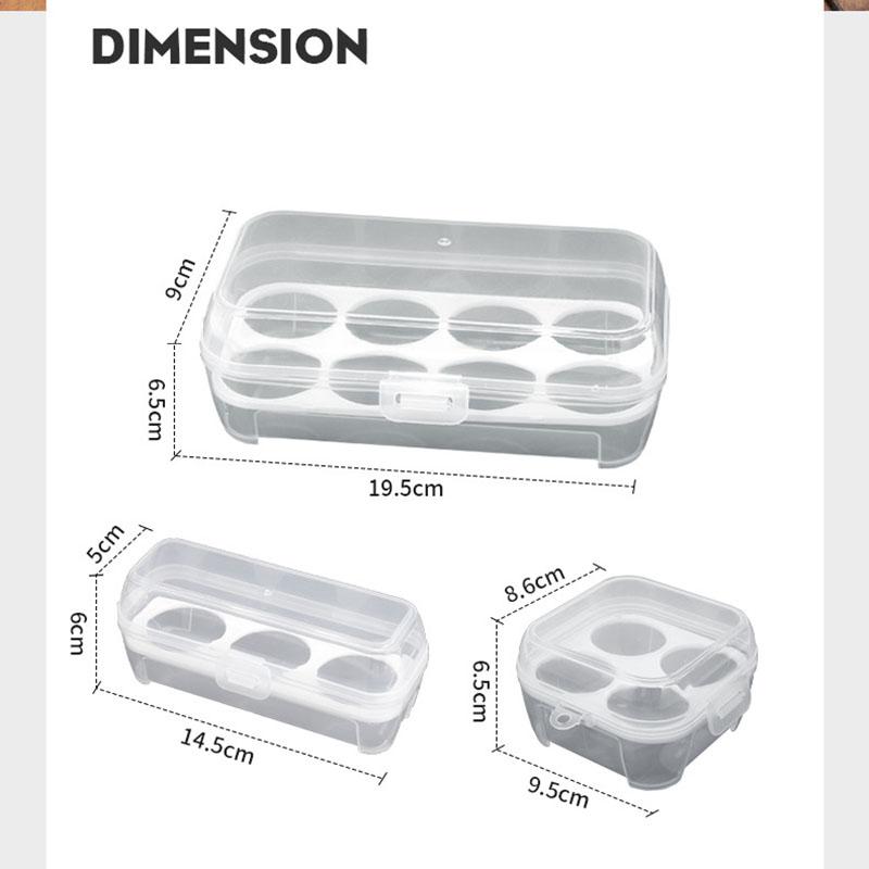 Shockproof Transparent Egg Container with Lid Portable Camping Organizer for Kitchen Storage Picnic Sealed Compartment Adjustable Grids