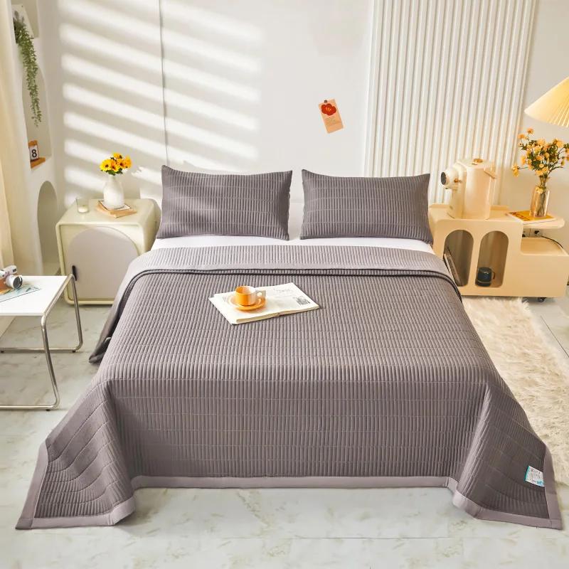 Summer Thicken Floral Bed Cover Double-layer Yarn Clip Cotton Cover Anti Mite Bedspreads Student Dormitory Mattress Thin Quilt