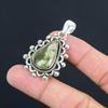 Daughters Day Sale Pear Rainforest Jasper Stone 925 Silver Artisan Boho Pendant