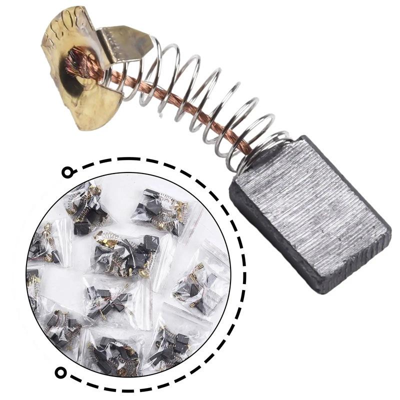 60Pcs Electric Motor Carbon Brushes Power Tool Repairing Parts Carbon Brush Replacement 10 Different Types
