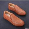 Men's casual leather shoes fashionable low cut solid color autumn winter new style anti slip simple comfortable men's shoes