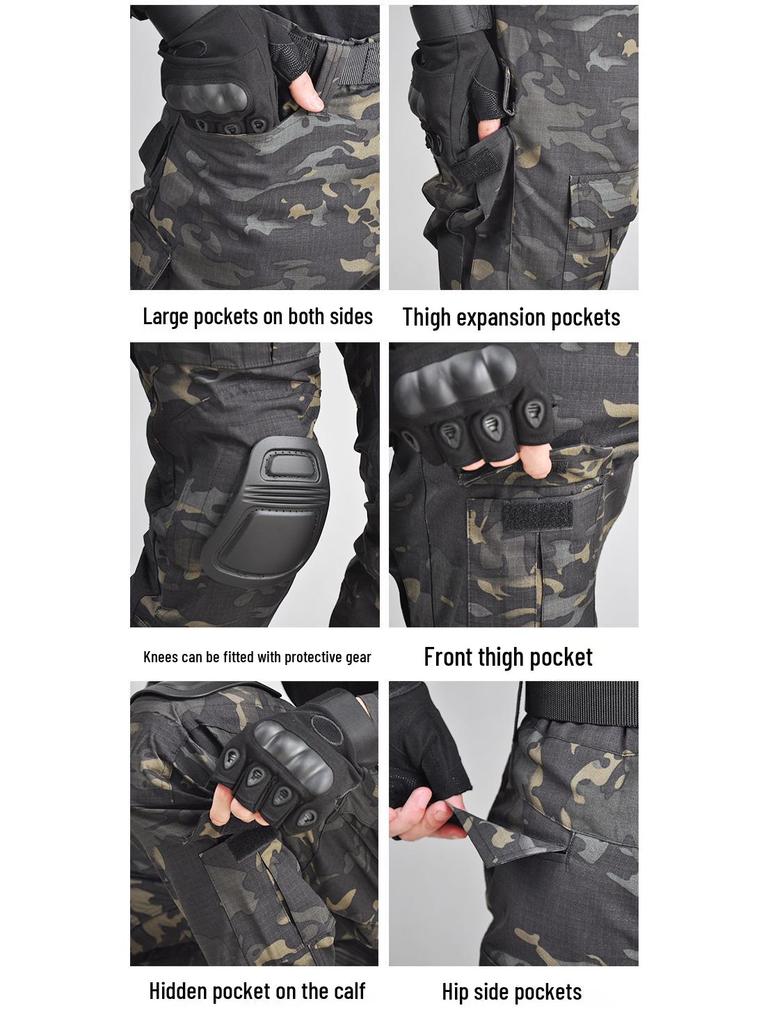 G2 Frog Suit Combat Training Camouflage Set with Protective Gear, Long Sleeve