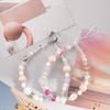 Handmade Pink Pearl Beaded Short Phone Chain Wrist Strap