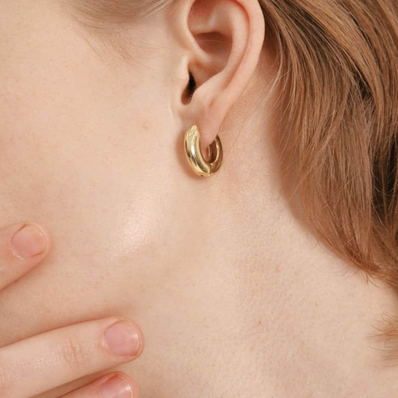 LUNNE Silver 925 Domed One-Touch Earrings #LSE102