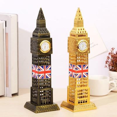 London Big Ben Model with Clock and Ferris Wheel World Famous Landmark Building Home Office Tabletop Decoration Souvenir