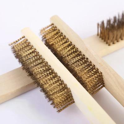 3/12Pcs Heavy Duty Copper Wire Brush Set Sturdy Handle Wire Brushes for Paint Removal Rust Cleaning Metal Polishing Hand Tools