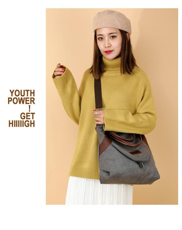 SCIONE Geantă de pânză pentru femei, geantă de umăr pentru femei, ocazională, de modă