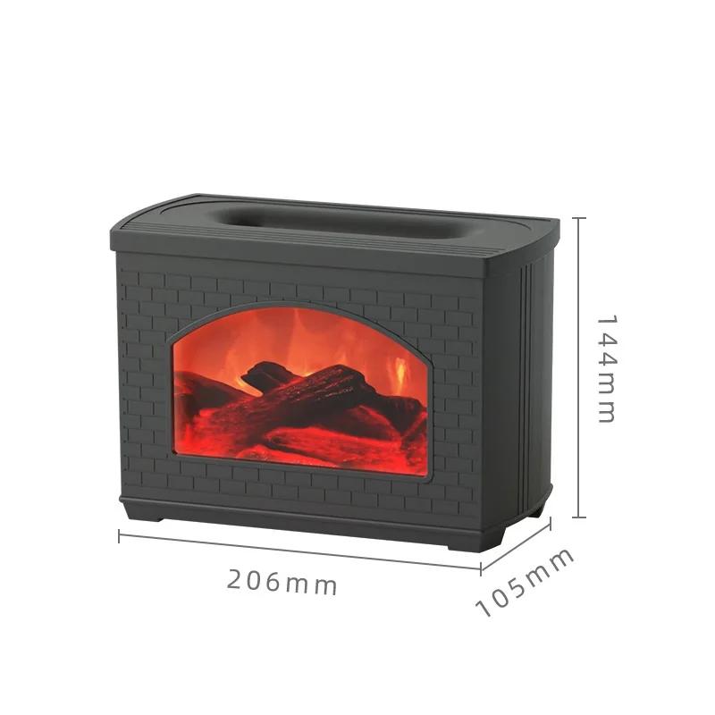 

Flame Fireplace Humidifier with Light Effect and Automatic Fragrance Atomizer Aroma Dispenser for Home Aromatherapy чорний