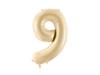 Foil Balloon Number 9, 72Cm, Beige, Cream