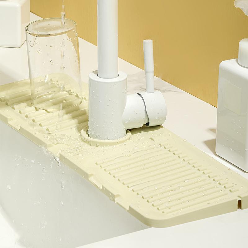 Silicone Sink Faucet Splash Pad Multipurpose Toilet Soap Storage Drainage Protectors Mat Kitchen Sink Gadgets